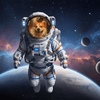 Dog transformed into an astronaut