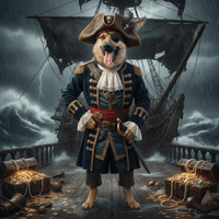 Dog transformed into a pirate